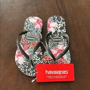 Havaianas Girls' Leopard & Floral Print Flip-Flops